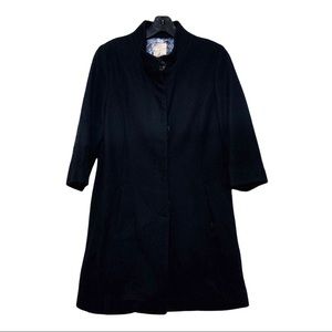 Anthropologie Tulle Black A-line Wool Blend Coat Size Small